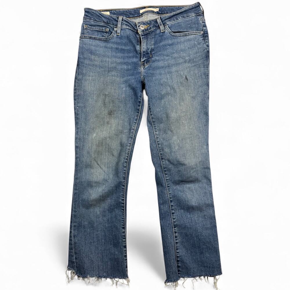 Levi's Women's 715 Bootcut Boho Hippie Art Teacher's Jeans Frayed Hem Ankle - 29
